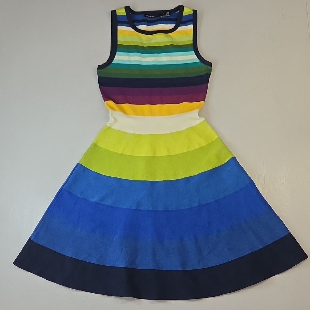 Karen Millen Rainbow Stripe Knit Dress